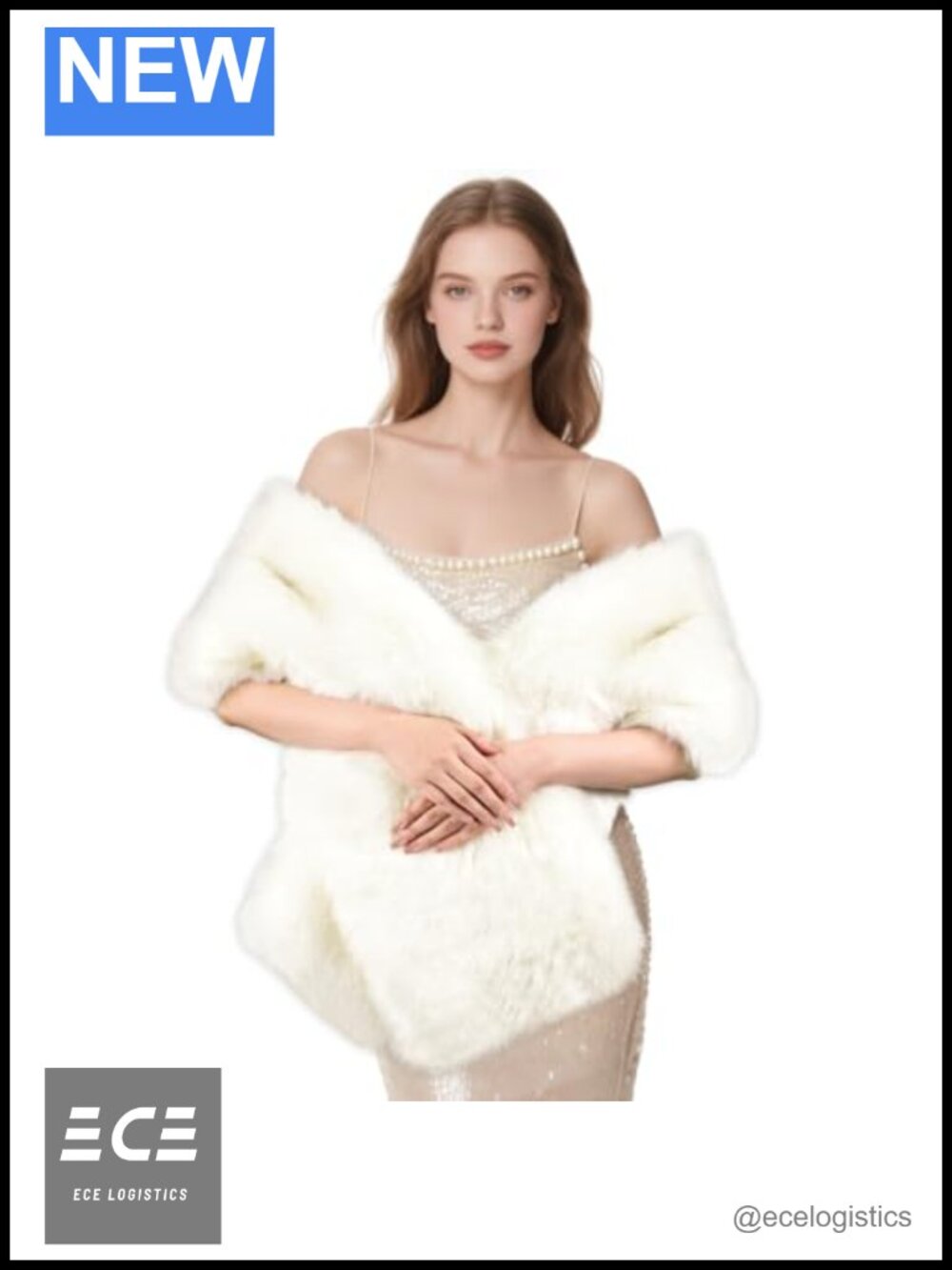 Women's Faux Fur Shawl Winter Warm Scarf Wrap